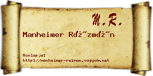 Manheimer Rézmán névjegykártya